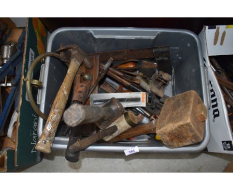 A box of vintage and later tools