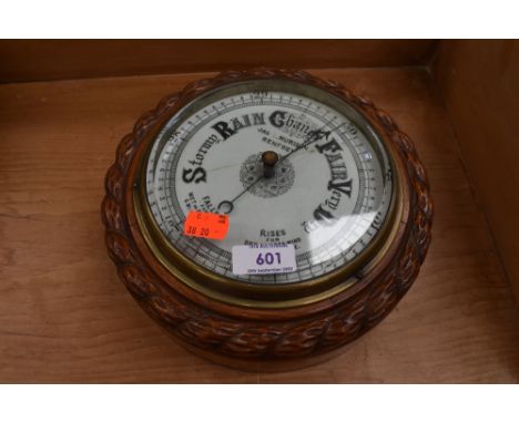 A traditional stained frame barometer , signed James Murison, Renfrew
