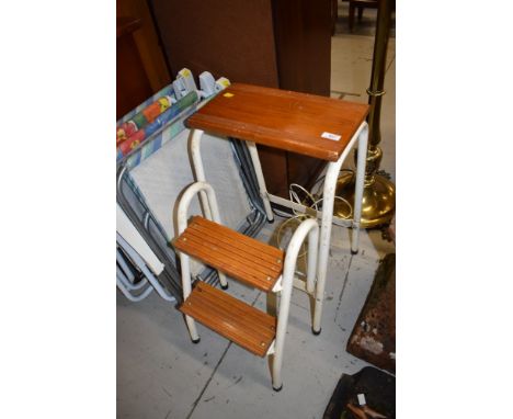 A vintage folding step stool