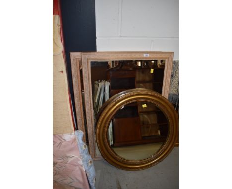 Four assorted mirrors, including vintage gilt frame circular