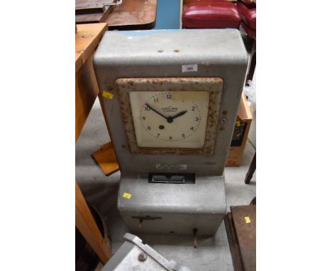 A vintage Geldhill Brook time recorder clock