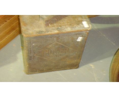 Vintage Powers petrol can with brass Esso lid