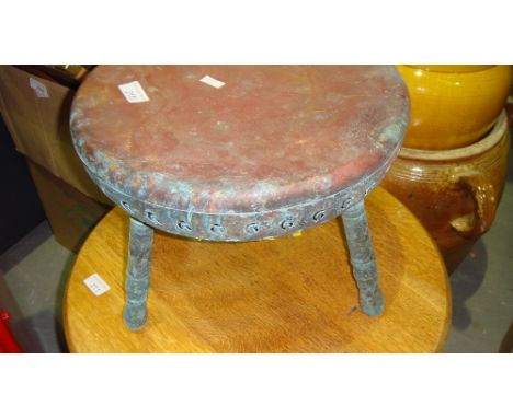 19th century copper warming stool