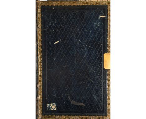 19th Century leather bound folio of topographical subjects, some Continental, and genre scenes, 20 works in total, various si