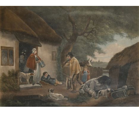 Syer after Morland, 'Alehouse Kitchen' and 'Ale house door', hand coloured mezzotints, both 16" x 12", (40.5x30.5cm) and anot