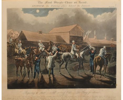 Harris after Alken, 'The First Steeple Chase on Record', a set of four colour prints, each 13" x 16" (33 x 41cm), (4).