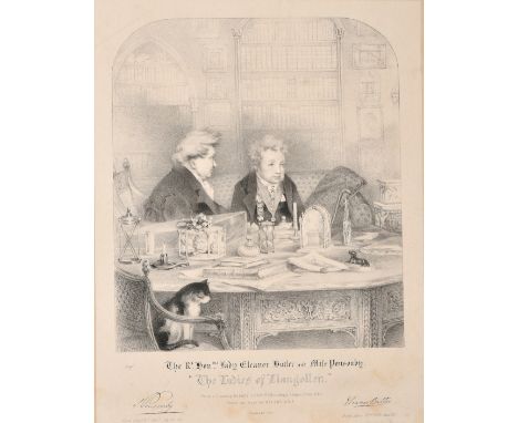 R.J. Lane, 'The ladies of Llangollen', lithograph, proof on Indian paper, 11.5" x 8.75", (29x22.5cm) (a/f) (unframed).
