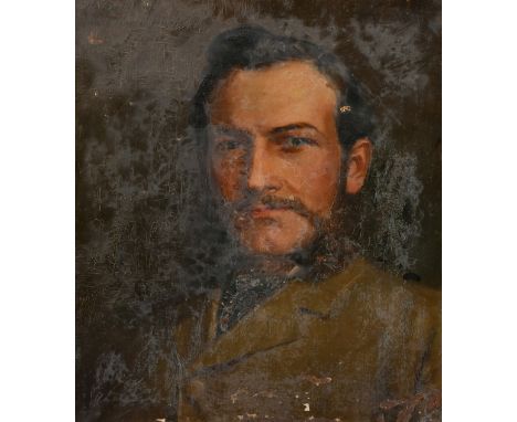 Attributed to John Wycliffe Lowes Forster (1850-1938) Canadian, a portrait of a gentleman, inscribed 'to M. Robilliord, from 