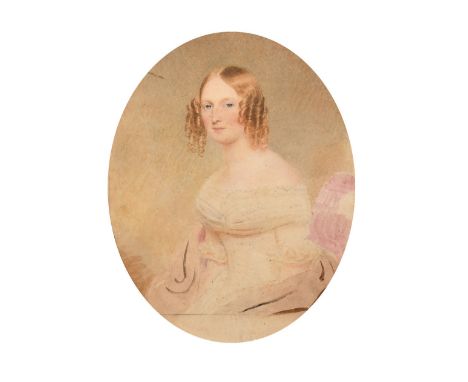Moritz Michael Daffinger (1790-1849) Austrian, portrait of Furstin Hermine Metternich, watercolour, 6.75" x 5" (17 x 12.5cm) 