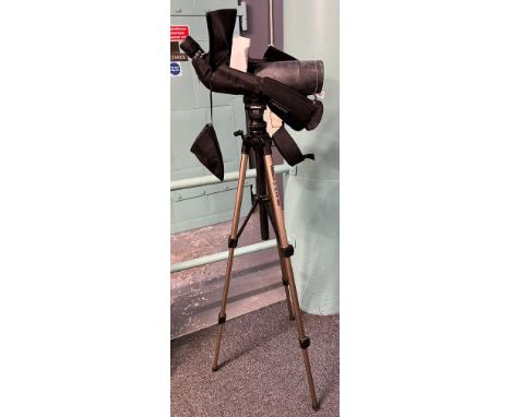 Opticrones telescope with textile cover and folding tripod. (B.P. 21% + VAT)  Model No. ES 80 GA ED.