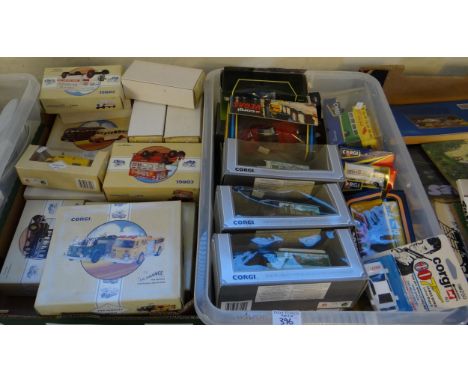 Two boxes of Corgi diecast model vehicles in original boxes to include: the Cardiff AEC Ladder Fire Vehicle and similar Fire 