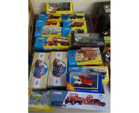 Two trays of Corgi diecast model vehicles in original boxes to include: Corgi Classics, Corgi Major, Heavy Haulage etc.  (2) 