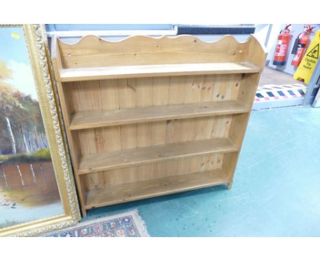 Pine freestanding four shelf bookcase