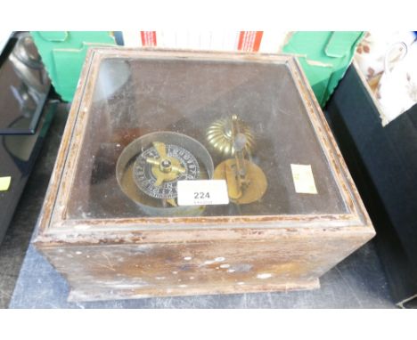 Boxed vintage brass timer clock with bell in case 
