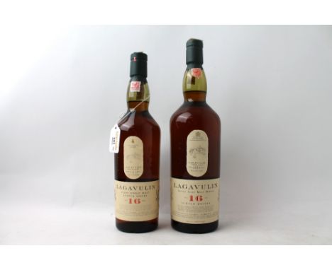 1 litre bottle of Lagavulin 16 year Scotch Whisky and 70 cl bottle of same