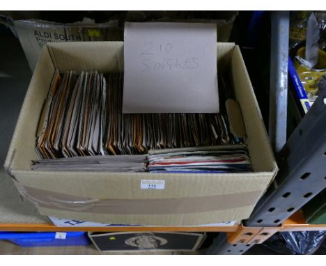 210 vinyl singles including Rod Stewart, Bob Dylan, Jimmy Hendrix, The Seekers etc 