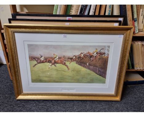 Lionel Edwards, a hunting scene, signed in pencil, colour print, I.33 x 49cm; together with another print after Lionel Edward