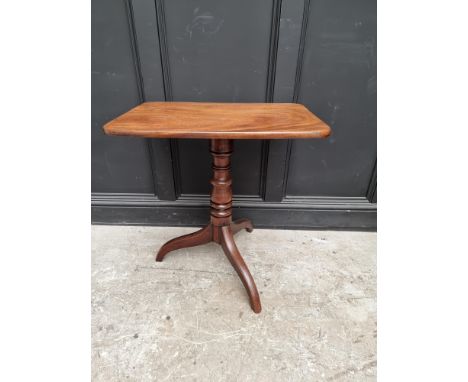 A Victorian mahogany rectangular tilt-top tripod table,&nbsp;68cm wide. 