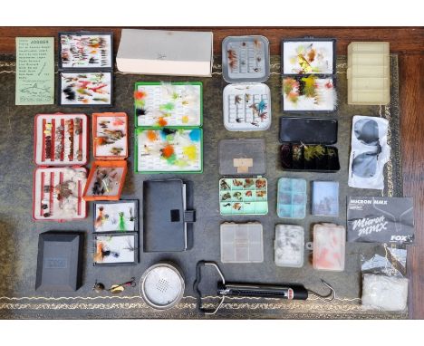 Angling:&nbsp;a collection of vintage fly boxes to include trout examples. 