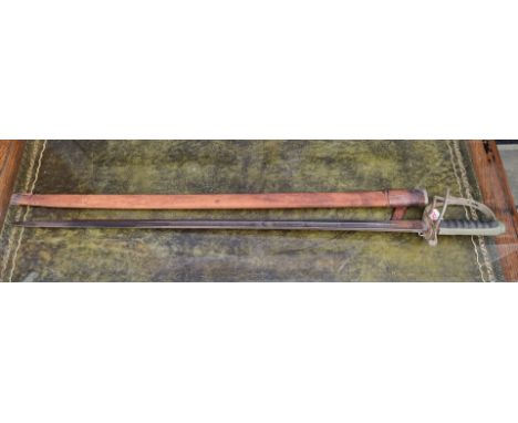 A George V Army Service Corps officer's sword, in field service scabbard, by Henry Wilkinson. 