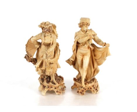 A pair of Continental porcelain figures of a dancing couple 
