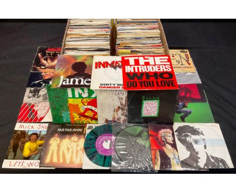Vinyl Records - 45rpm singles various genres and artists including a Janet Jackson picture disc, Georges Joiuvin coloured vin