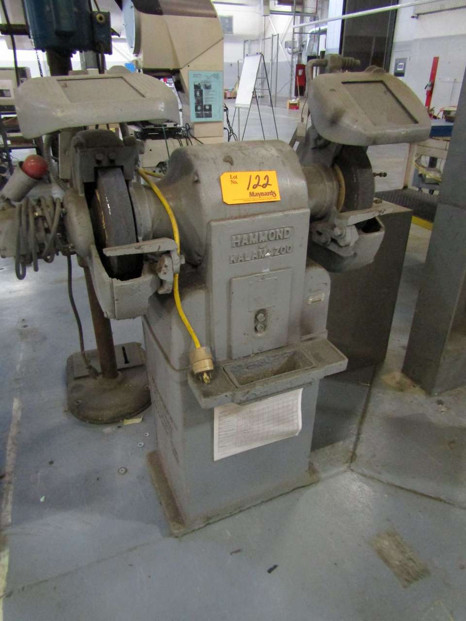 Hammond Kalamazoo Double End Pedestal Grinder 12" x 2" Grinding Wheels