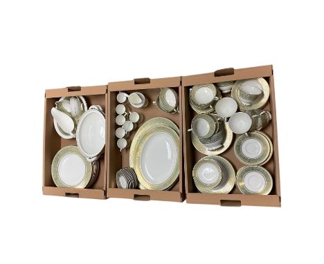 Royal Doulton English Renaissance pattern part tea and dinner service, including dinner plates, seven coffee cans, serving pl