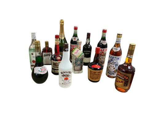 Mixed alcohol, including Malibu, Apricot Brandy, Tequila etc, various contents and proof 