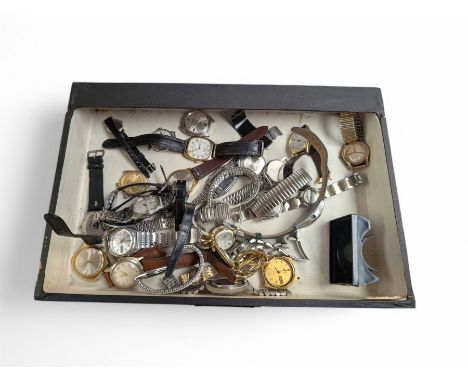 Collection of wristwatches, including Seiko, Timex, Corvette etc