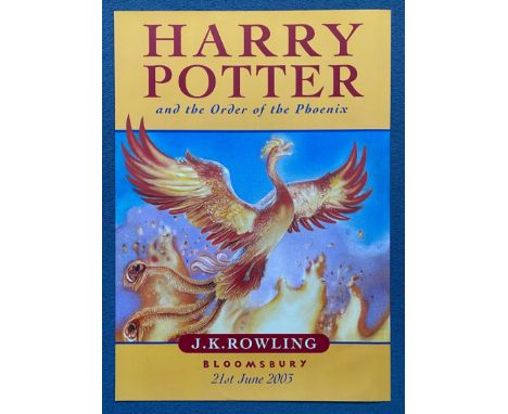 HARRY POTTER AND THE ORDER OF THE PHOENIX (2003) - Publishers (Bloomsbury) promotional advertising poster for the launch of J