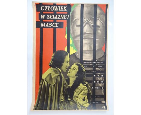 A group of original 1st release Polish action movie posters - conditions vary - to include: THE MAN IN THE IRON MASK (1939 - 