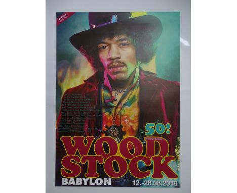 WOODSTOCK 50! (33" X 23") German Promotional poster for the event held at Babylon in Berlin, Germany - August 2019 - Featurin