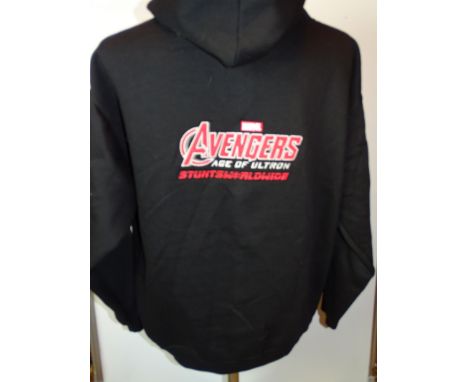MARVEL: AVENGERS: AGE OF ULTRON : Film / Production Crew Issued Clothing: - A very rare STUNT CREW - HOODY - EMBROIDERED - BL