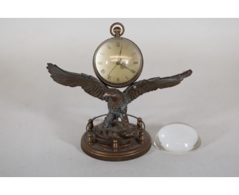 19th Century Mechanical Clock - The Eagle c1880 - Windable &amp; Running - Loose Glass Bulb to Rear This is a 19th century me