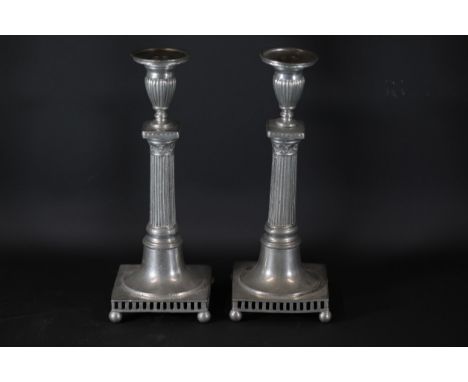 Munka Swedish Candlestick Holders - Corinthian Form - Height 26cmPair of Munka Swedish candlestick holders in the Corinthian 
