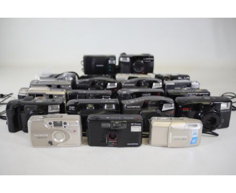 21 Olympus Compact Cameras - Untested, Various Conditions - Some for Parts or RepairsThis job lot consists of 21 Olympus comp