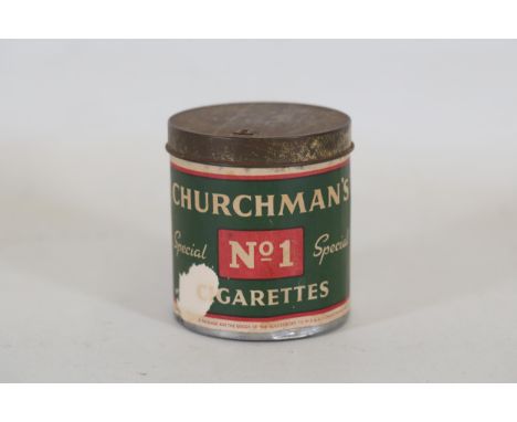 1940s Vintage Churchman No1 Cigarette Tin Box Round England, with 50 cigarettes, having never been opened. Item is still seal