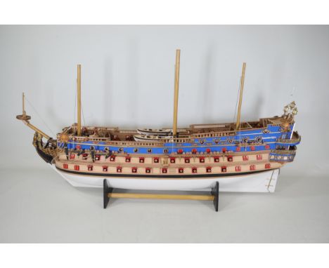 S.Felipe Spanish Galleon large model gun boat Panart Art. 747 - part completed.This item is a large model of the S. Felipe Sp