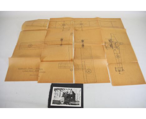 Howard Wright Photograph - Signed - Rolls Royce Schematics - Handley Page V500 Eagle Engines - Scale 1/4" - 1FTThis item is a