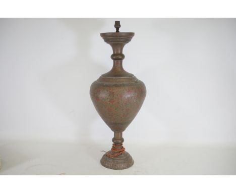 Anglo Indian Brass Vase Converted to Lamp (sold as not working/untested). Height 80cm, Width 30cm (approx)Anglo Indian brass 