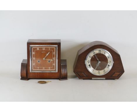 German Mantle Clock with P13cm Stamp (1930s) &amp; Perivale Bentima Art Deco Mantle Clock - German Mantle Clock from the 1930