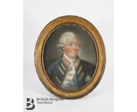 19th century oil on canvas, portrait of George III (1760-1820), unsigned, approx 26w x 31 h cms, framed and glazed.&nbsp; &nb