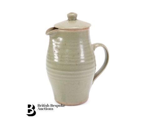 Leach Pottery St Ives, model nr 50A and glazed coffee mug model nr 42, together with the original Leach Pottery catalogue 195