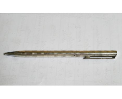 A 20th century white metal Tiffany &amp; Co of New York rollerball pen with etched marks. L.13cm.