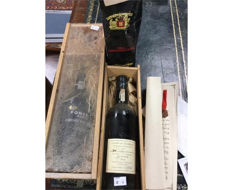 Real Companhia Velha Vintage Port 1980, Madeira 1973 and Fonseca Crusted Port. (3)