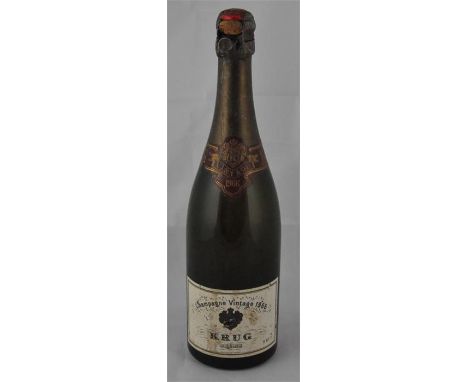 A bottle of Krug 1966 vintage champagne.