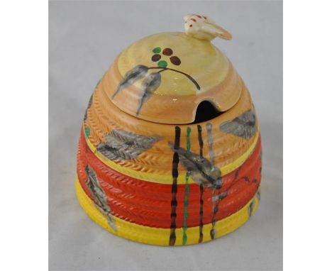 Clarice Cliff for Wilkinson, a Kelverne beehive honey pot, Bizarre mark, 9cm high   CONDITION: No condition issues. 