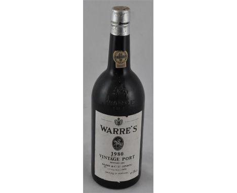 A bottle of Warre's vintage port 1980.