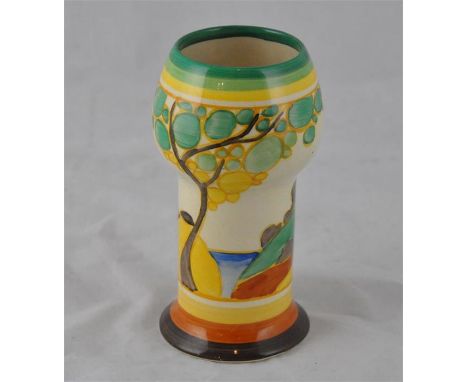 Clarice Cliff for Newport Pottery, a small Secrets mushroom vase, Fantasque Bizarre marks, 15cm high